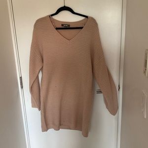 Baby pink knit sweater dress
